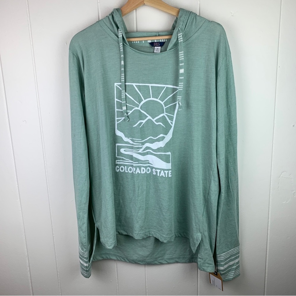 MV Sport Colorado State Lightweight Hoodie Green Womens Medium NWT